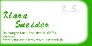 klara sneider business card